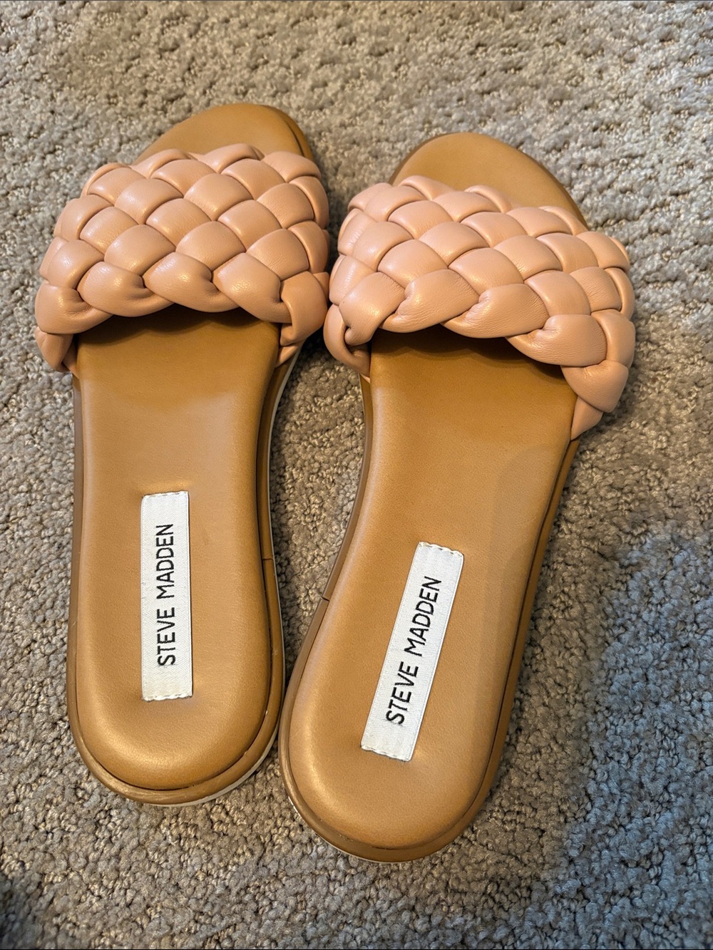 Steve Madden Paislee Braided Slide Sandals in Blush